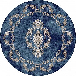 Rundt tæppe - Taknis (blå)