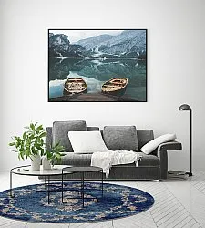 Rundt tæppe - Taknis (blå)