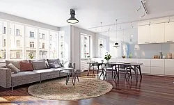 Rundt tæppe - Douz (rød/multi)