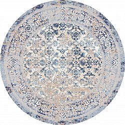 Rundt tæppe - Denizli (blå)