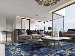 Wilton-tæppe - Taknis (blå)