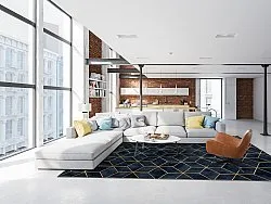 Wilton-tæppe - Remy (mørkeblå)