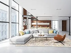 Wilton-tæppe - Douz (blå/multi)