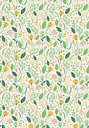 Wilton-tæppe - Fleur (gul/grøn/multi)