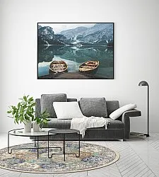 Rundt tæppe - Bohemia (blå/multi)