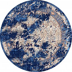 Rundt tæppe - Temima (blå)