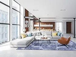 Wilton-tæppe - Badem (blå)