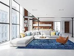 Wilton-tæppe - Gombalia (blå)