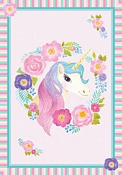 Børnetæppe - Unicorn Flowers (rosa)
