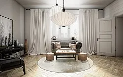 Rundt tæppe - Aurelia (beige)