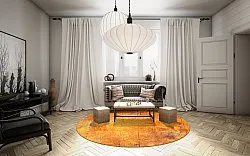 Rundt tæppe - Cesano (orange)