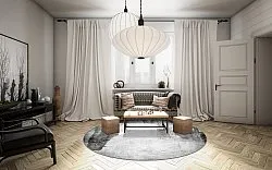 Rundt tæppe - Esperia (grå)