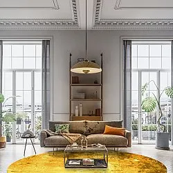 Rundt tæppe - Salitto (guld)