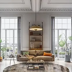 Rundt tæppe - Polia (grå/brun)