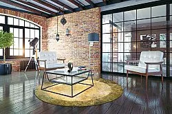 Rundt tæppe - Campana (beige/gul)