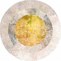 Rundt tæppe - Budoni (grå/beige/gul)