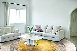 Rundt tæppe - Budoni (grå/beige/gul)