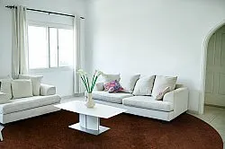 Rundt tæppe - Bovera (brun/rød)