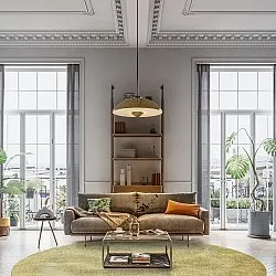 Rundt tæppe - Chodos (guld)