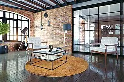 Rundt tæppe - Valbona (rustbrun)