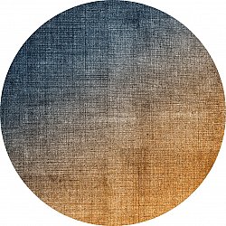 Rundt tæppe - Librilla (brun/blå)