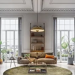 Rundt tæppe - Taberno (grå/beige)