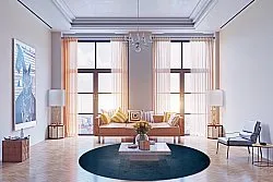 Rundt tæppe - Novelia (blå)