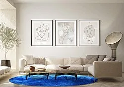 Rundt tæppe - Cargese (blå)