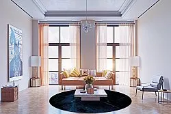 Rundt tæppe - Zuani (mørkeblå)