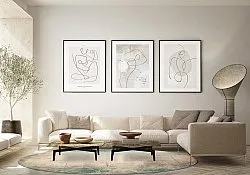 Rundt tæppe - Giave (beige/blå)