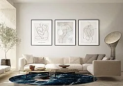 Rundt tæppe - Narbolia (blå/multi)