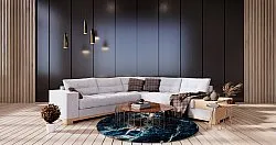 Rundt tæppe - Narbolia (blå/multi)