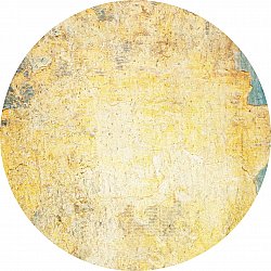 Rundt tæppe - Palau (guld/beige/blå)