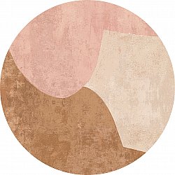 Rundt tæppe - Lazio (beige/lyserød)