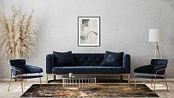 Wilton-tæppe - Trepito (brun/blå/multi)