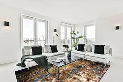 Wilton-tæppe - Trepito (brun/blå/multi)