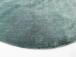 Rundt tæppe - Recycled PET with viscose look (stålblå)