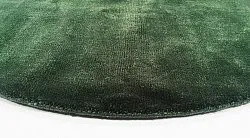 Rundt tæppe - Recycled PET with viscose look (grøn)