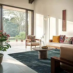 Recycled PET with viscose look (stålblå)