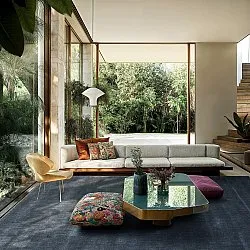 Recycled PET with viscose look (blå)