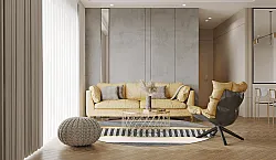 Rundt tæppe - Esme (lyserød/multi)