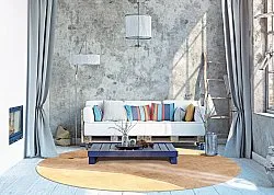 Rundt tæppe - Nisa (brun/beige)