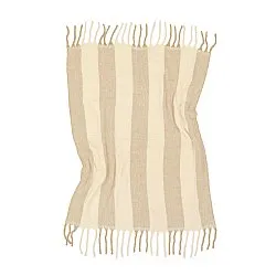 Tæpper - Uldmixplaid - Beatriz Stripe (beige/hvid)