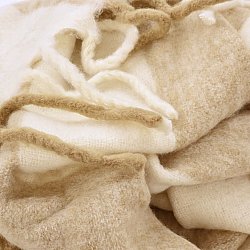Tæpper - Uldmixplaid - Beatriz Stripe (beige/hvid)
