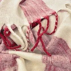 Tæpper - Uldmixplaid - Beatriz Stripe (rød/hvid)