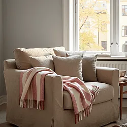 Tæpper - Uldmixplaid - Beatriz Stripe (rød/hvid)