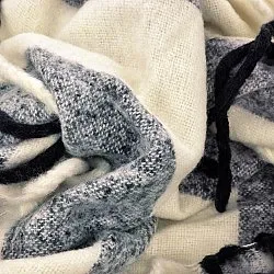 Tæpper - Uldmixplaid - Beatriz Stripe (sort/hvid)