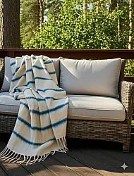 Tæpper - Plaid i uldblandning - Miranda (blå)