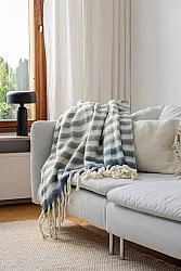 Tæpper - Plaid i uldblandning - Monica (blå)