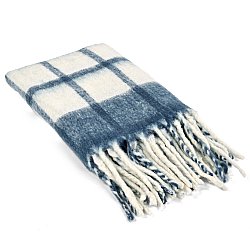 Tæpper - Plaid i uldblandning - Rachel (blå)